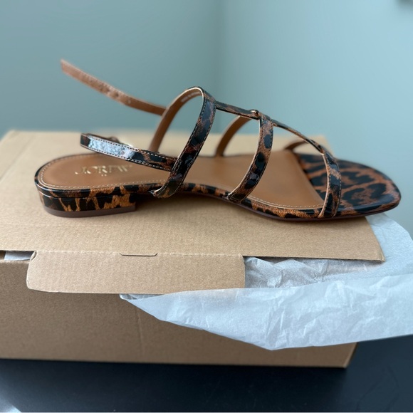 Leopard Print Strappy Sandals - Picture 1 of 4